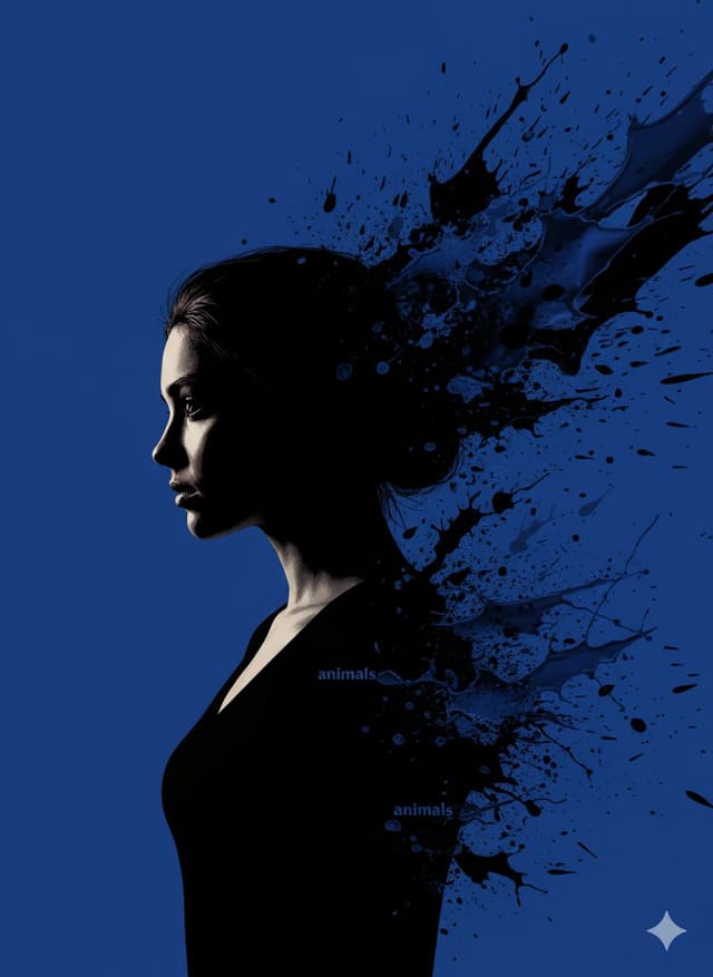 Stylized Portrait with Paint Splashes and CRT Glow — output