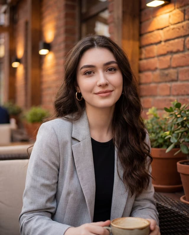 Profile / Avatar - Casual Lifestyle Portrait in an Urban Outdoor Café — output