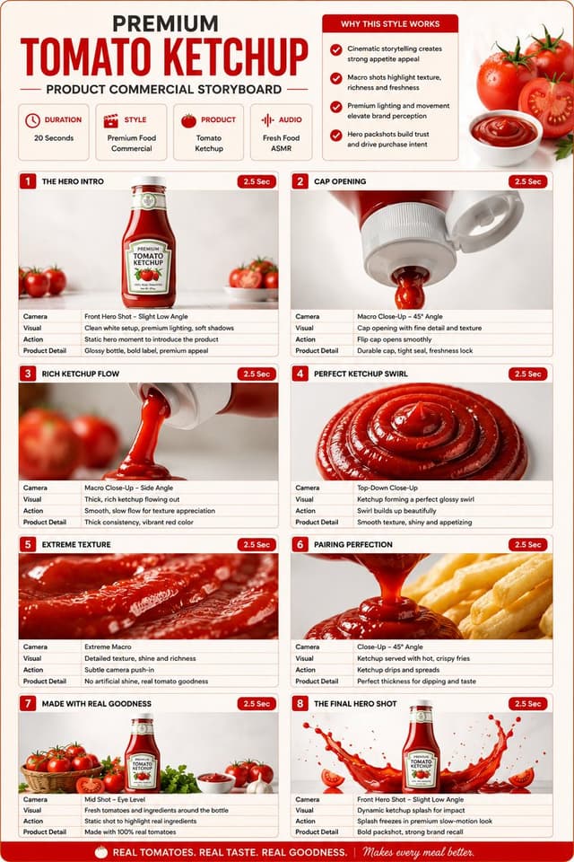 Comic / Storyboard - Premium Ketchup Commercial Storyboard — output