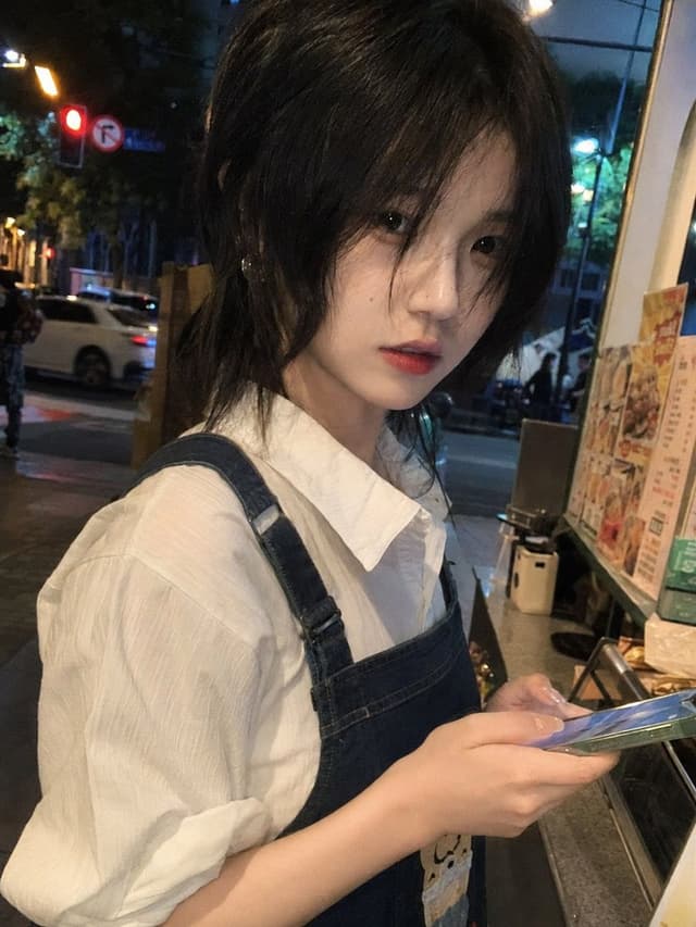 Social Media Post - Candid Night Milk Tea Girl Portrait — output
