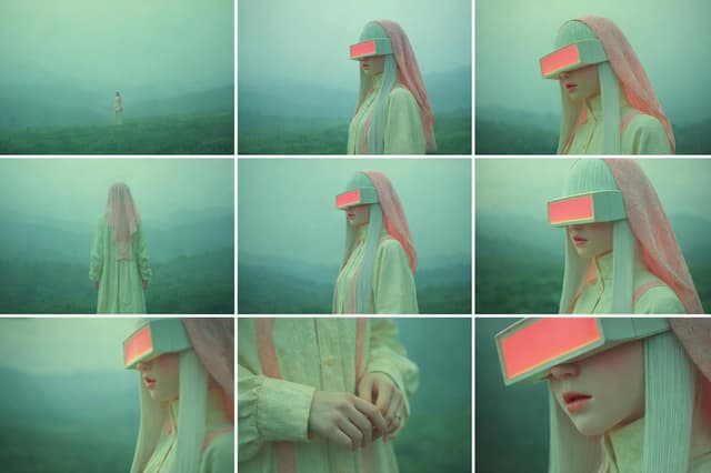 Cinematic Contact Sheet Generation from Reference Image Prompt — output