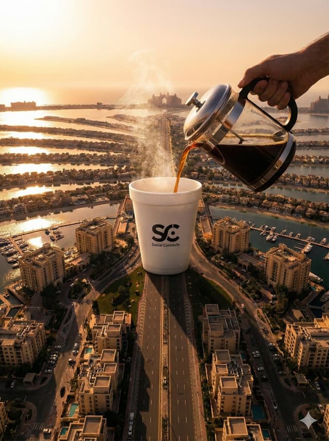 Surreal Aerial View of Giant Coffee Cup on Palm Jumeirah — output