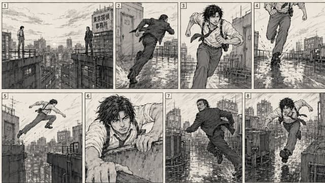 Comic / Storyboard - Action Chase 2D Storyboard — output