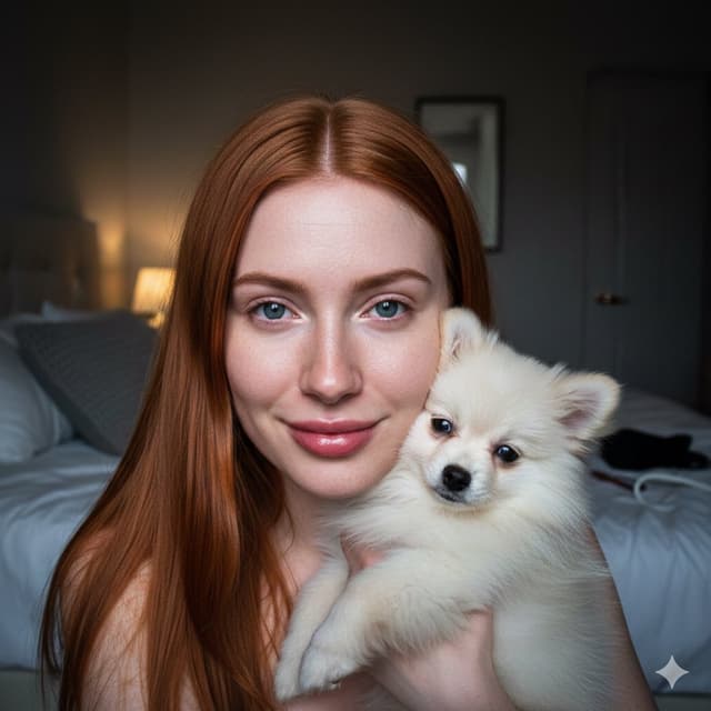 Candid Flash Portrait with Pomeranian Puppy — output