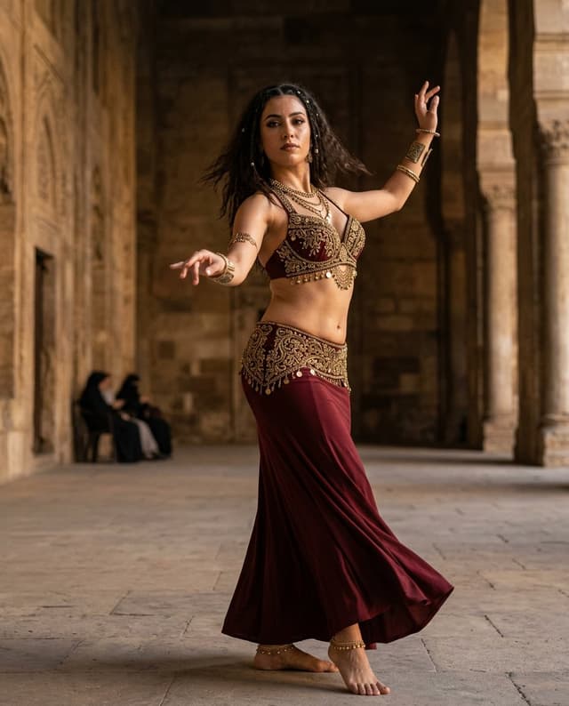 Product Marketing - Luxury Belly Dancer Editorial in Historic Hall — output