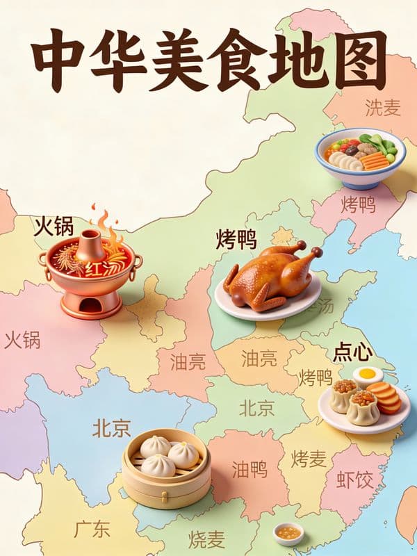 Chinese Food Map Infographic Poster — output