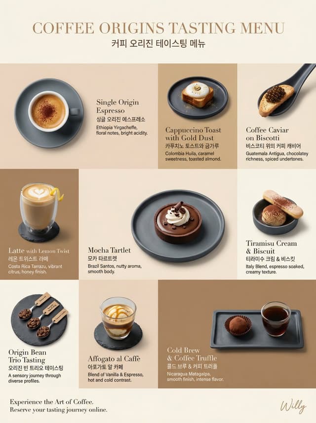 Luxury Coffee Tasting Menu Layout Prompt — output
