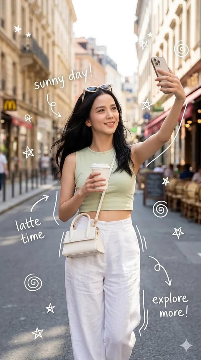 Profile / Avatar - European Street Selfie with Doodles — output
