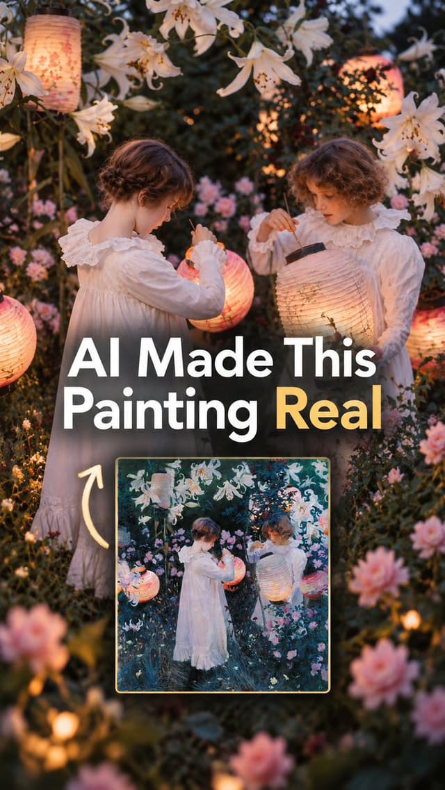 YouTube Thumbnail - AI Realism Thumbnail: Girls with Lanterns — output