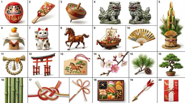 Japanese New Year Kirie-Style Icon Set Generation — output