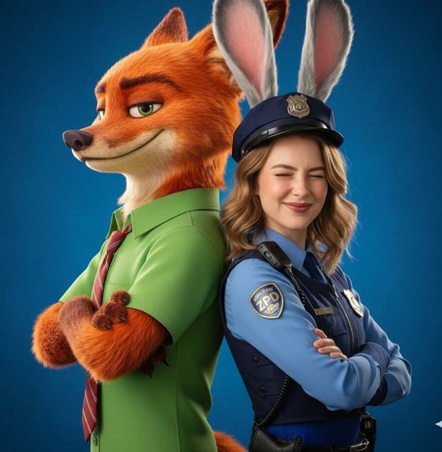 Hyper-Realistic Zootopia Cosplay Portrait with Identity Lock — output