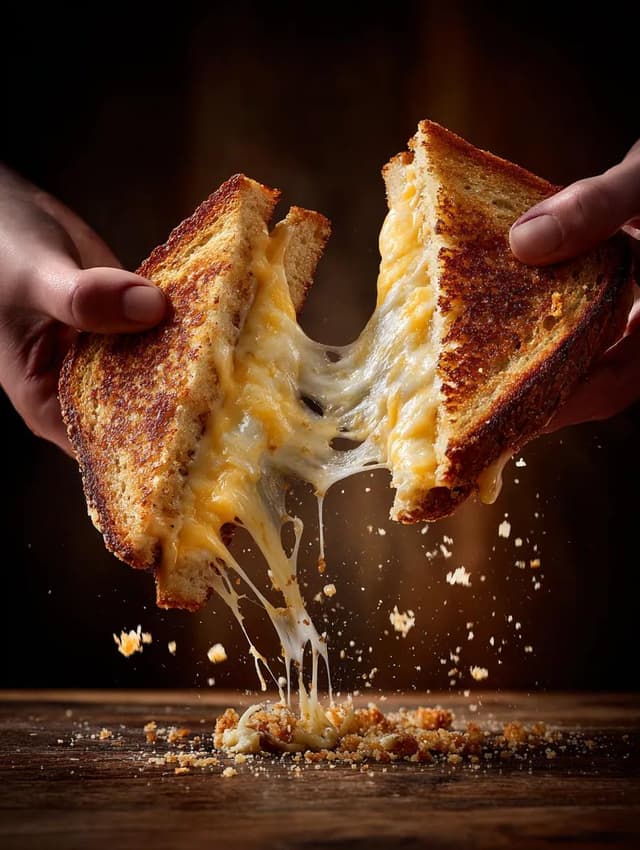 Social Media Post - Cinematic Grilled Cheese Pull Action — output