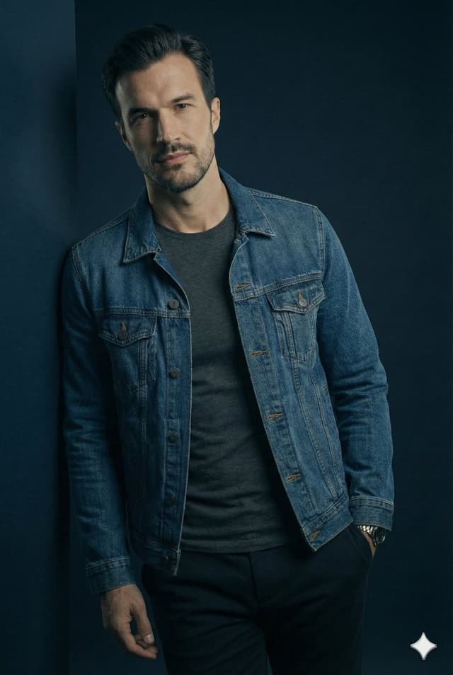 JSON Prompt for Cinematic Male Studio Portrait — output