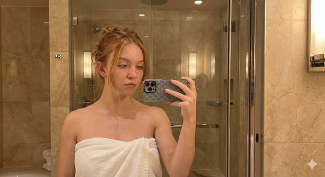 Profile / Avatar - Intimate Mirror Selfie Portrait of Sydney Sweeney in a Towel — output