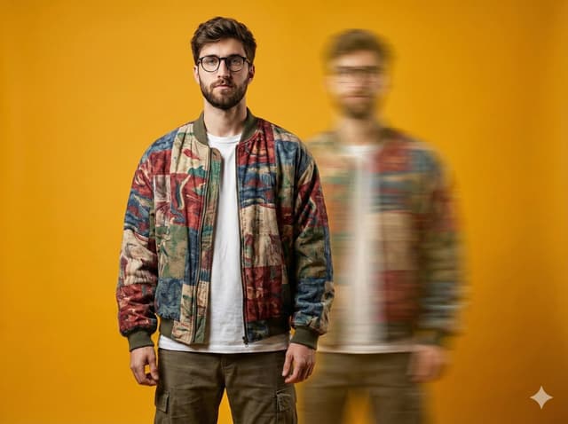 Avant-Garde Fashion Portrait with Ghost Duplicate — output