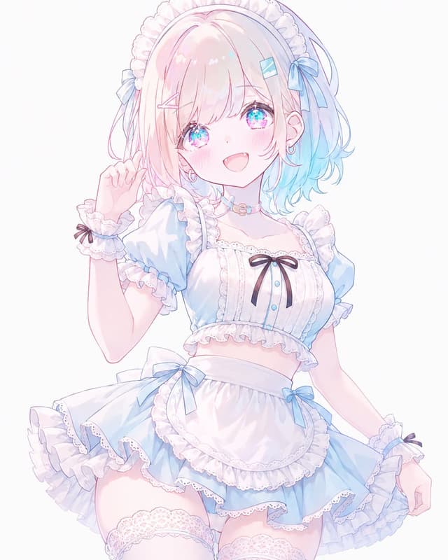 Profile / Avatar - Pastel Blue Frilly Maid Girl — output