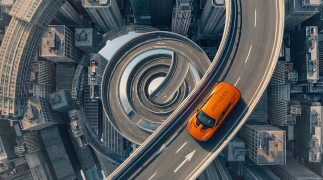 Inverted Cityscape Car Chase Prompt for Nano Banana Pro — output