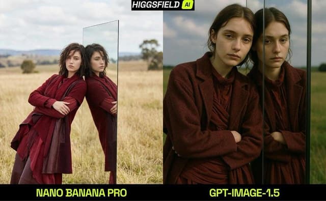 Cinematic Fashion Portrait with Reflection (Comparison) — output