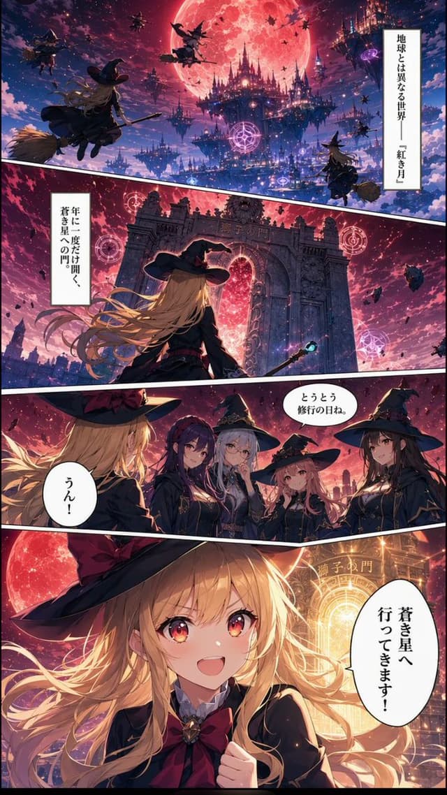 Comic / Storyboard - Crimson Moon Witch Manga Page — output