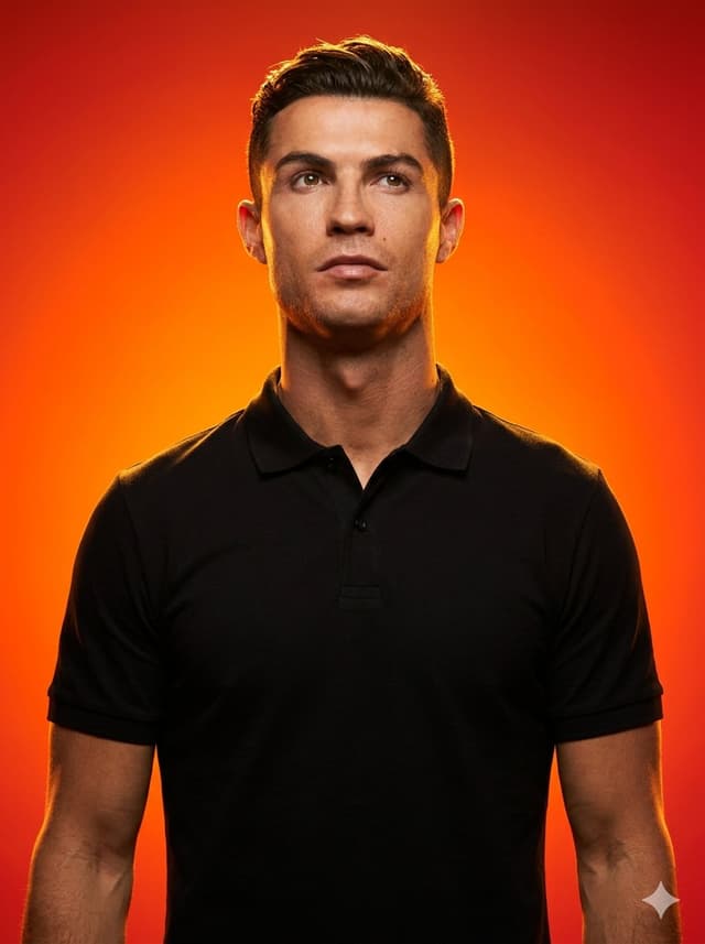 Product Marketing - Studio portrait with fiery gradient background — output