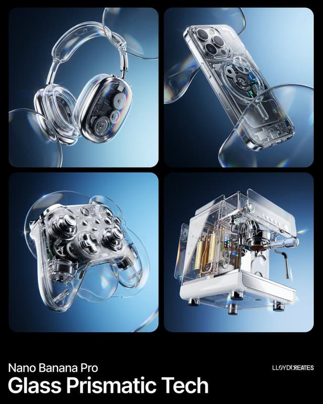 E-commerce Main Image - Y2K Frutiger Aero Glass Prismatic Tech Product Shot — output