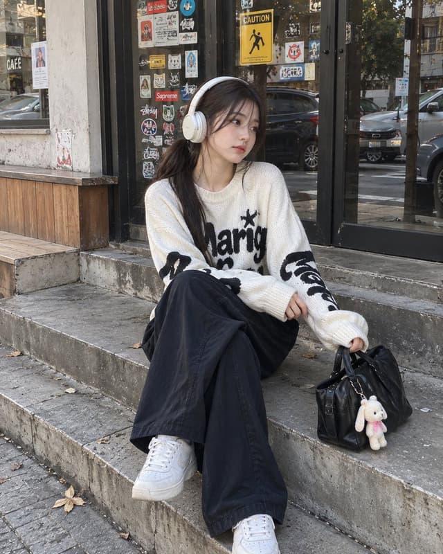 Social Media Post - Street Style Portrait with Headphones — output