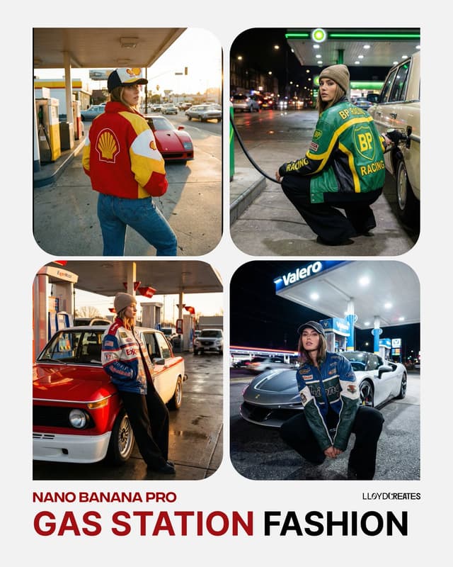 Gas Station Streetwear Fashion Photoshoot Template — output