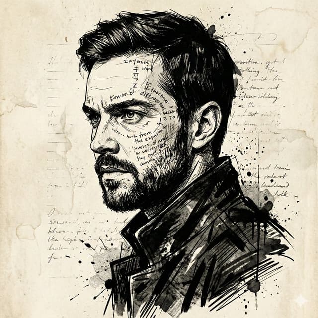 Intense Ink Sketch Portrait with Face Likeness — output