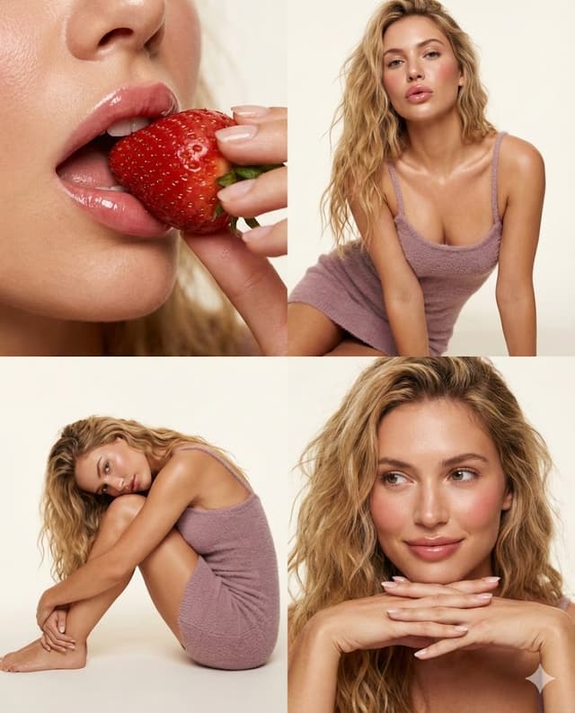 2x2 Beauty Editorial Collage with Macro and Full Body Shots — output