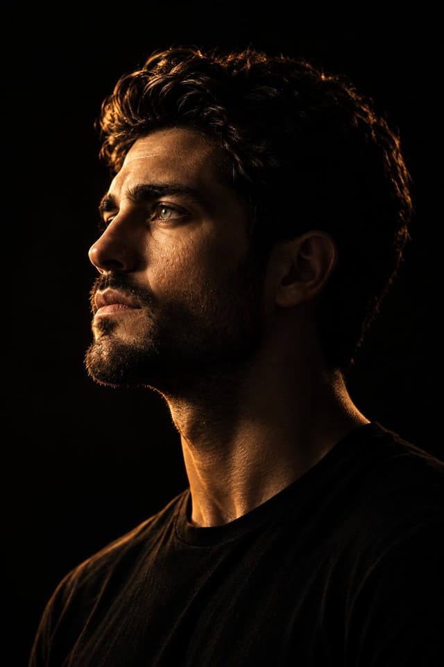Profile / Avatar - Cinematic Chiaroscuro Portrait Prompt — output