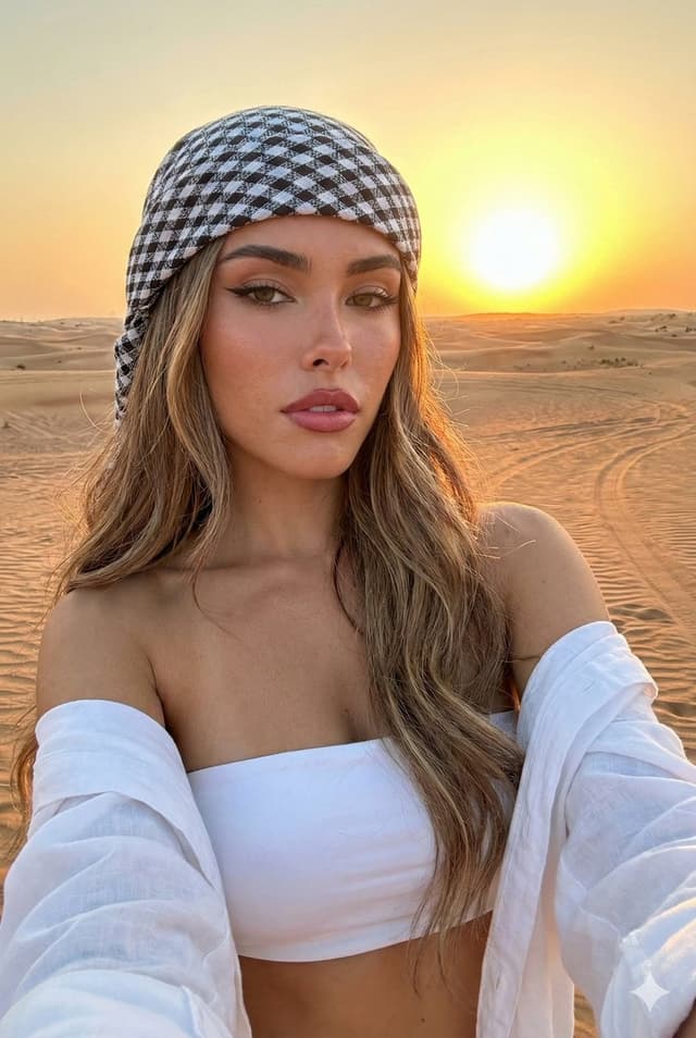 Madison Beer Desert Selfie Portrait Prompt — output