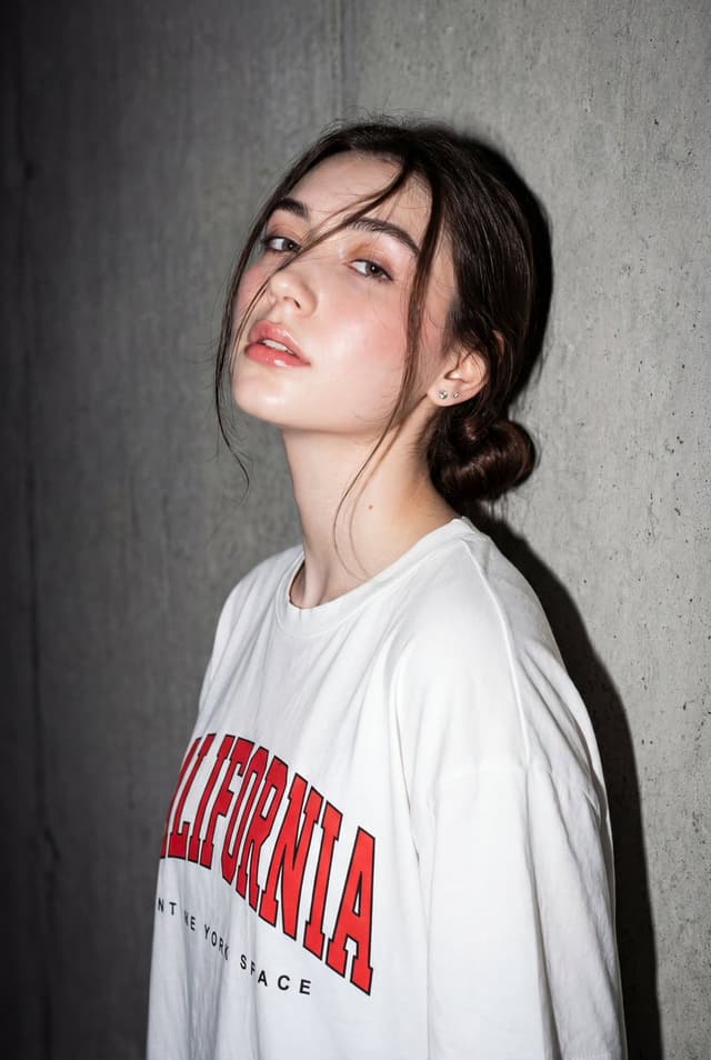High-Contrast Flash Portrait with Identity Lock — output