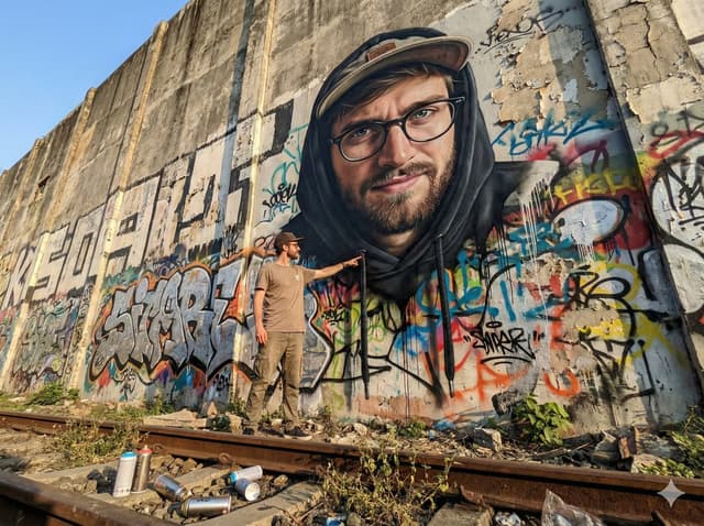2D Mural to 3D Reality Street Art Prompt — output