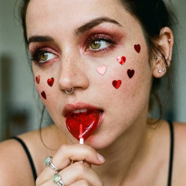 Profile / Avatar - Coquette Soft Grunge Portrait with Lollipop (JSON) — output