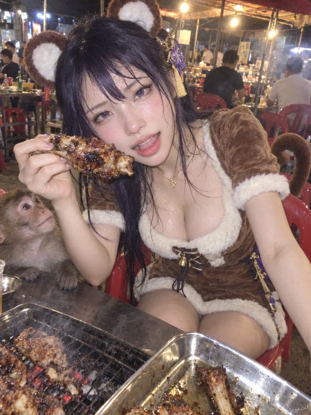 Social Media Post - Monkey Cosplay BBQ Night Selfie — output