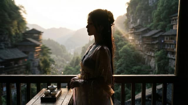 Classical Chinese Romance Landscape with Hanfu — output