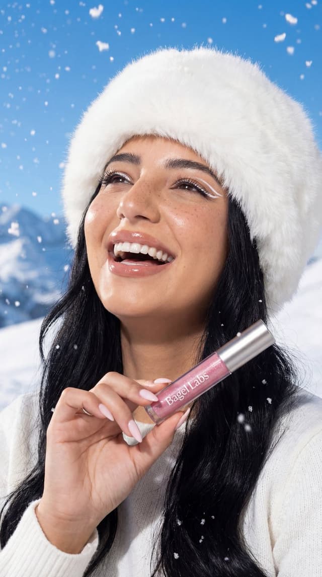 Ultra-Photorealistic Winter Beauty Ad Product Replacement — output