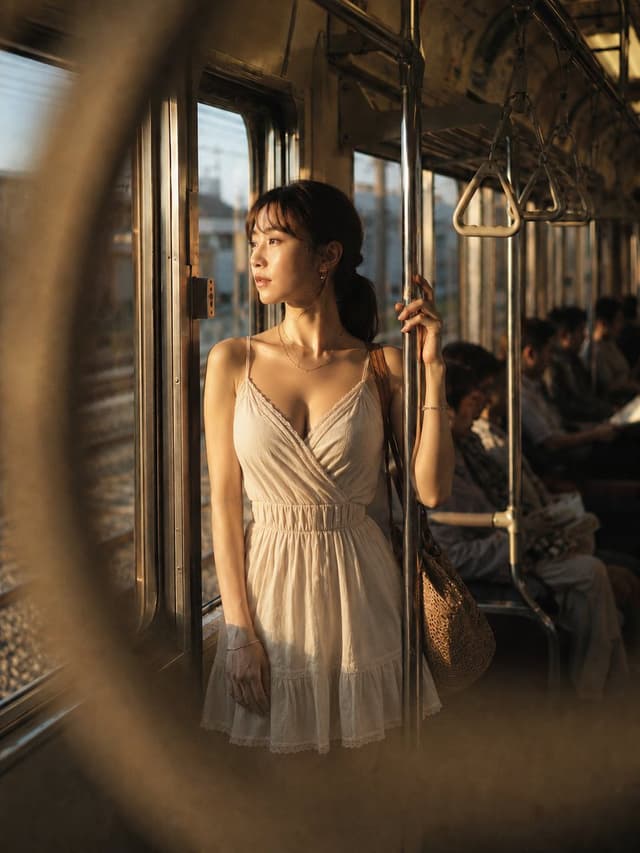Profile / Avatar - Old Train Interior at Sunset — output