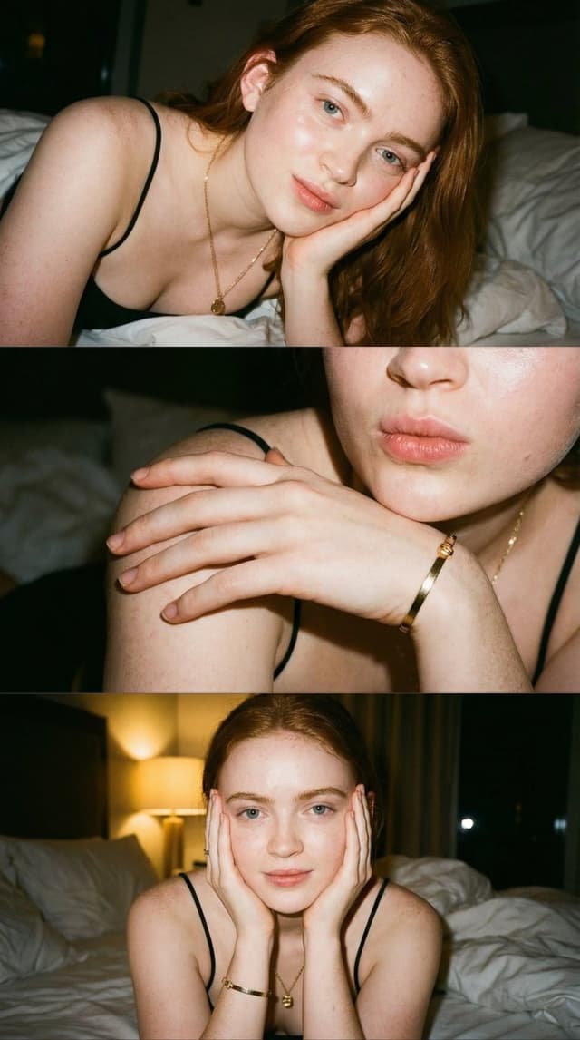 Profile / Avatar - Sadie Sink Close-Up Flash Photography Collage — output