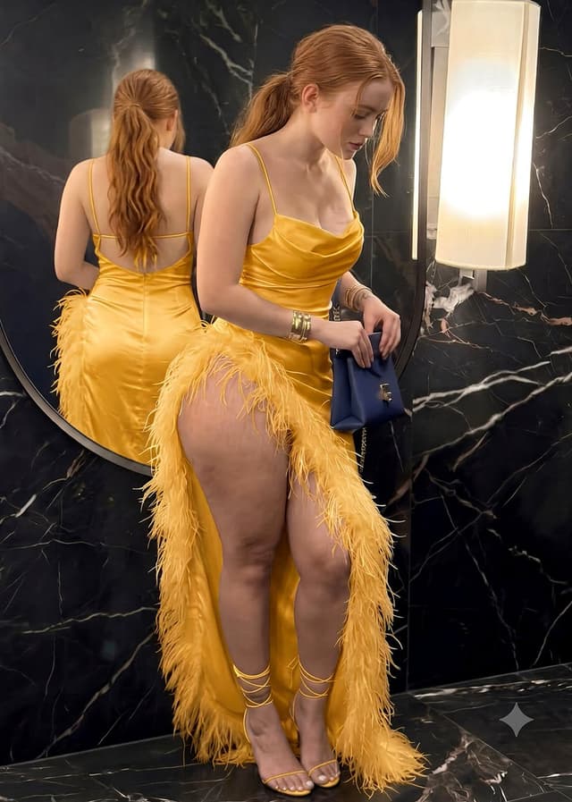 Profile / Avatar - Royal Blue Satin Dress Mirror Portrait — output