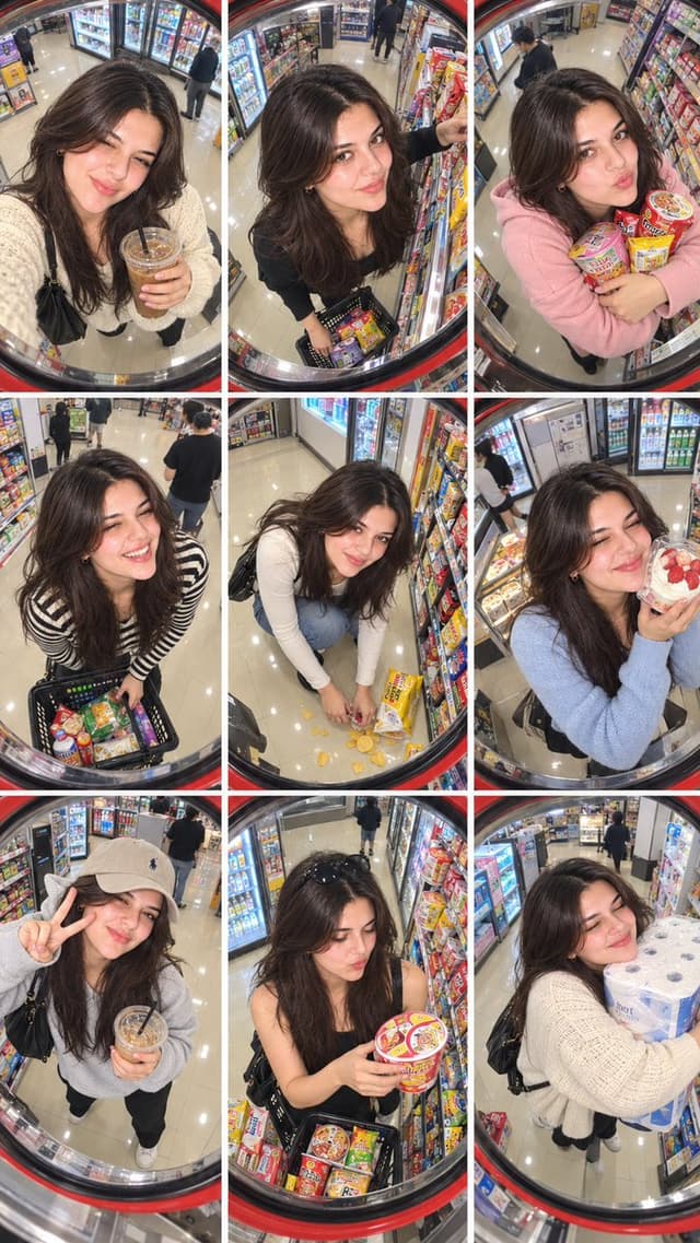 Social Media Post - Convenience Store Photoshoot Collage via Security Mirror