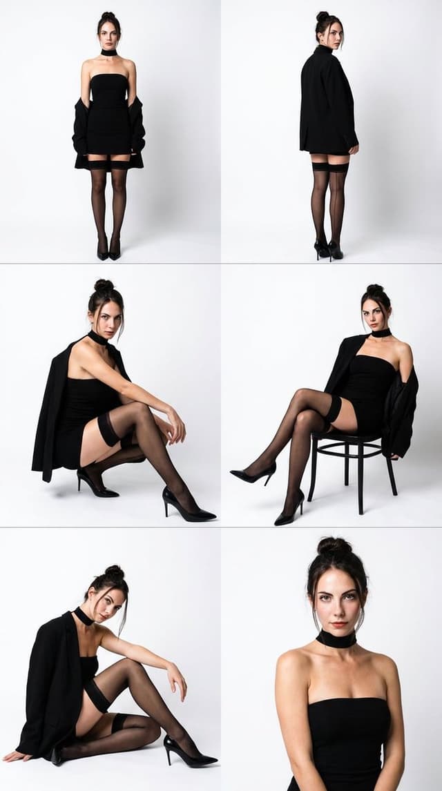 High-Fashion Black Elegance Photo Collage Prompt — output