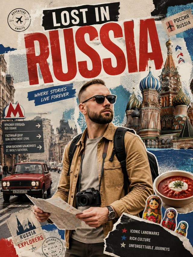 Social Media Post - Lost in Russia Travel Collage — output