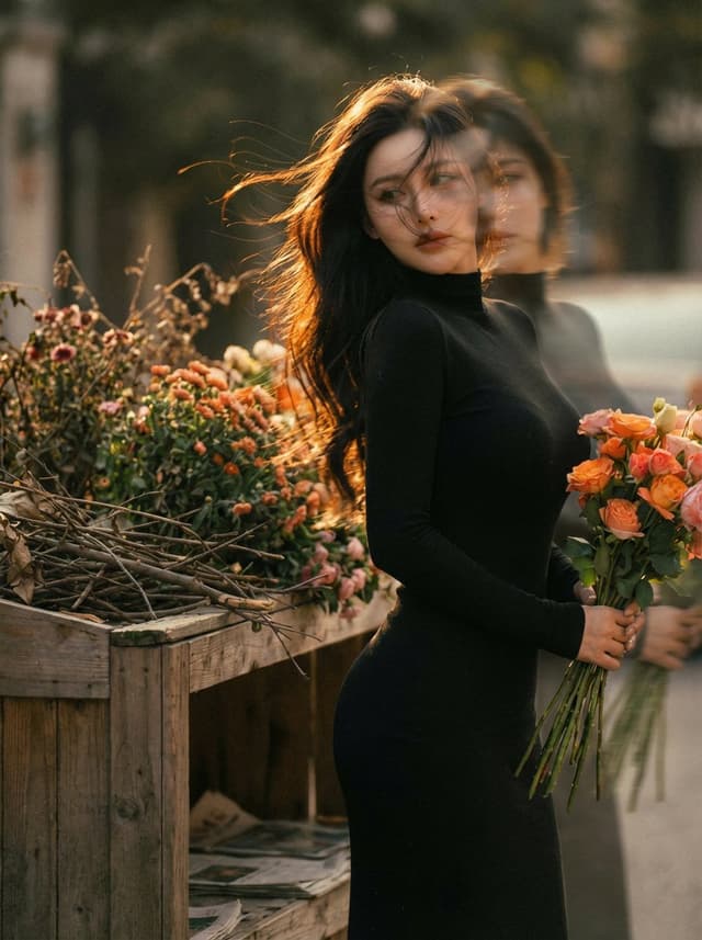 Dreamy Double Exposure Portrait with Sunset Light — output