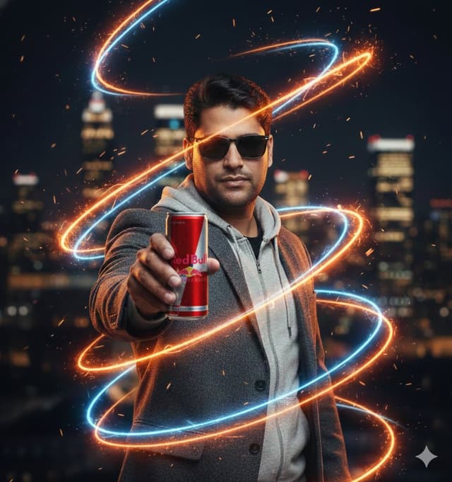 Commercial Energy Drink Photography Prompt with Neon Effects — output