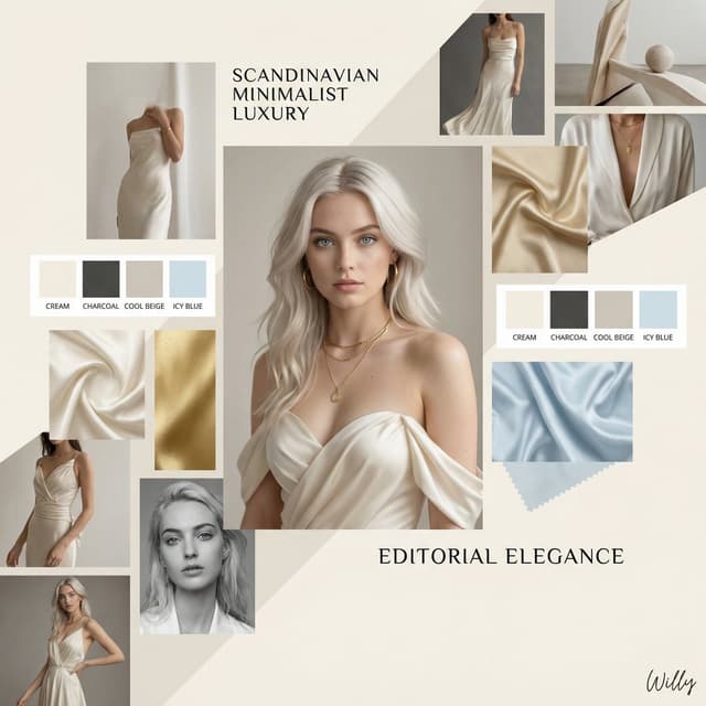 Luxury Fashion Portrait with Mood Board Layout — output