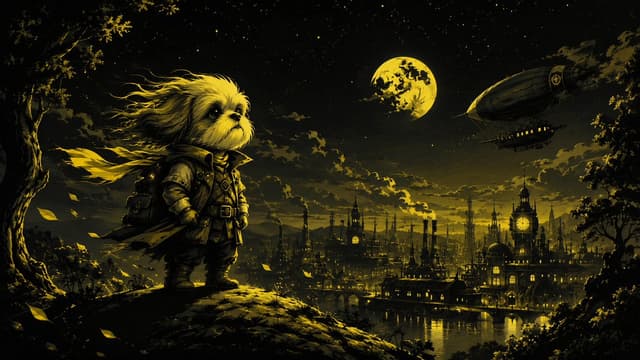 Comic / Storyboard - Steampunk Shih Tzu Moonlit City — output