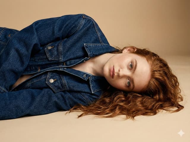 Intimate Denim Editorial Studio Portrait — output