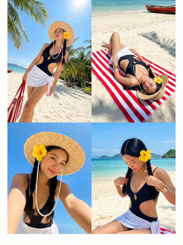Tropical Beach Vacation Photo Collage — output