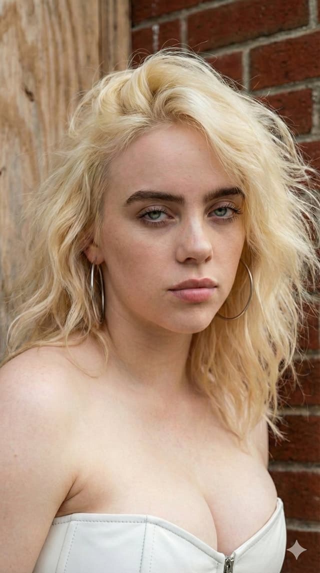 Social Media Post - 4K HD Photograph of Billie Eilish in White Leather Corset — output